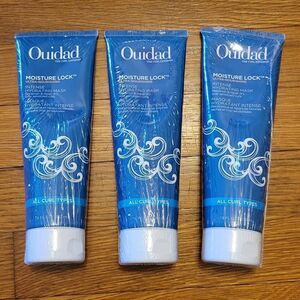 Ouidad Set of 3 Moisture Lock Hair Mask Bottles, 7.8 fl oz each